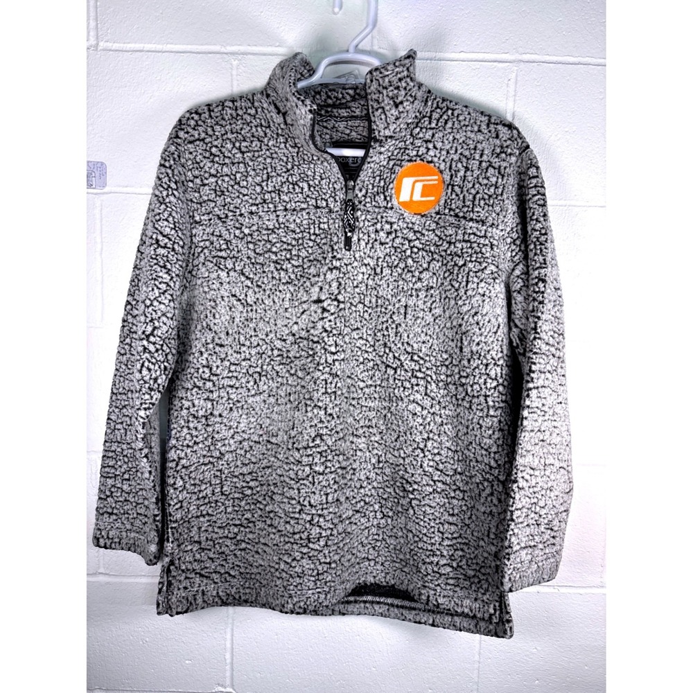Boxercraft Mens Gray Sherpa Fleece Quarter Zip Pullover Sweater XL Cozy Marled